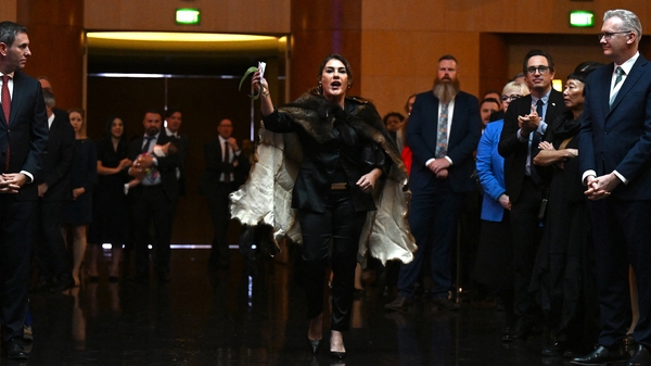Australian Senator Lidia Thorpe disrupting proceedings at Parliament House in Canberra