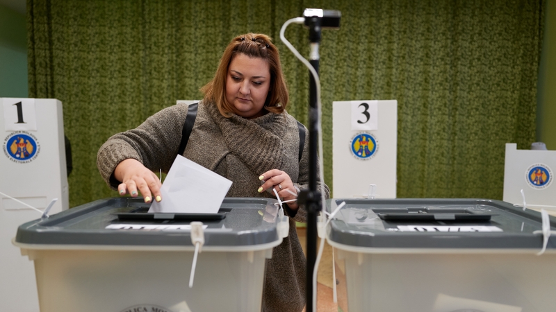 Residents of Russian-occupied Transnistria cast their ballots in Varnita, Moldova