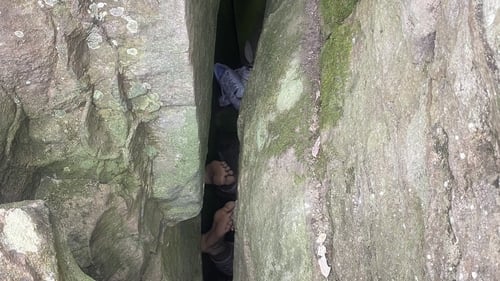 Matilda Campbell was trying to retrieve her phone when she fell into the crevice (All photos: NSW Ambulance)