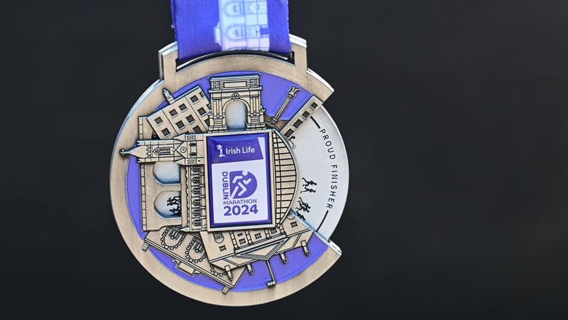 The 2024 Irish Life Dublin Marathon medal