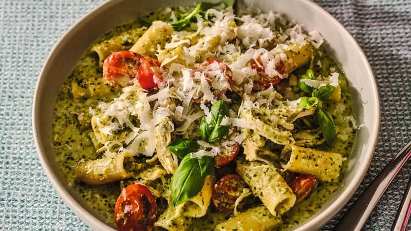 Chicken pesto pasta from Poppy Cooks: The Actually Delicious Slow Cooker Cookbook (Haarala Hamilton/PA)