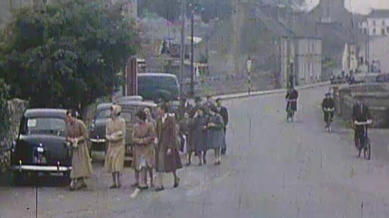 Film of a town street shot by PJ Gilmore in 1950s