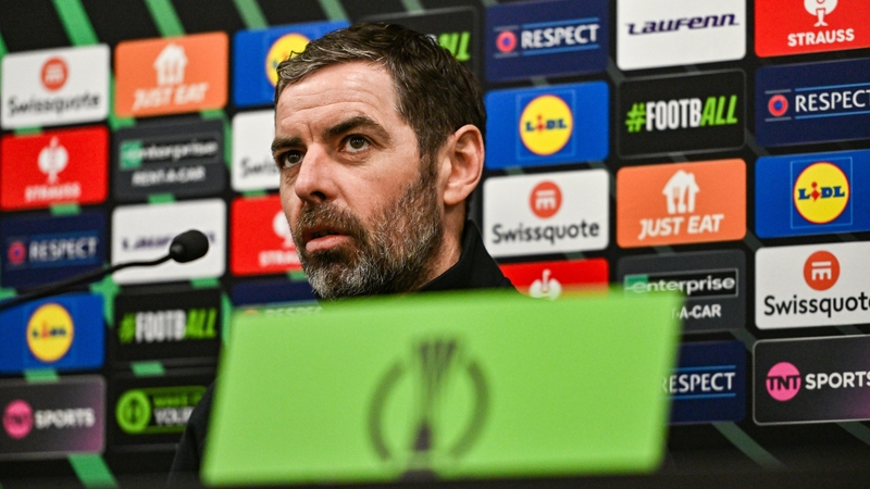 Tiernan Lynch addresses media ahead of Larne's meeting with Shamrock Rovers