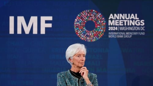 Christine Lagarde, ECB President addressed the IMF meeting in Washington today