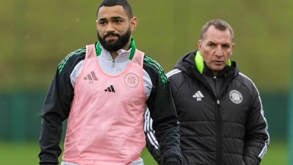 Carter-Vickers and Rodgers during training on Friday