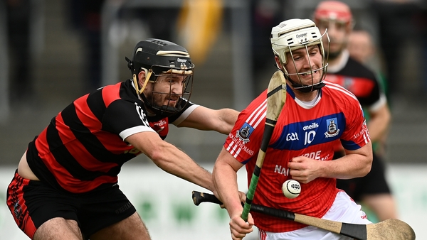 Eanna Burke (R) came close to a snatching a goal at the death for St Thomas'