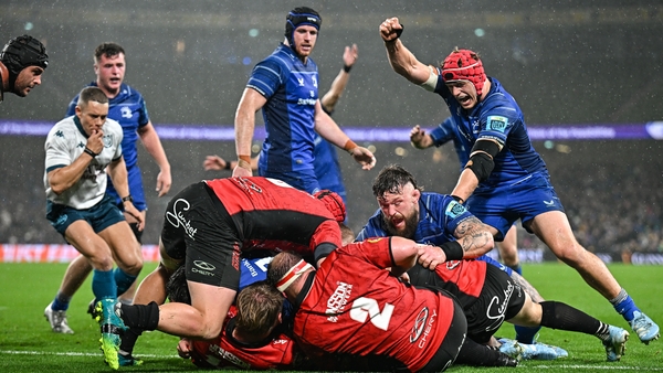 Caelan Doris scores Leinster's second try
