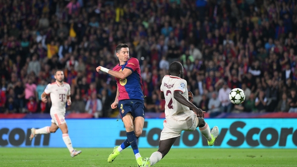 The Polish striker with Barca's second