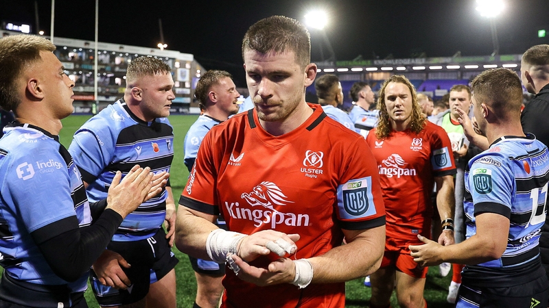 Ulster's Nick Timoney leaves the field after their loss to Cardiff