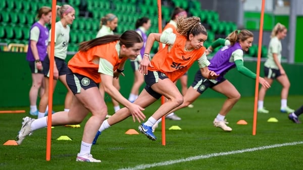 Tyler Toland (L) and Leanne Kiernan in training on Monday