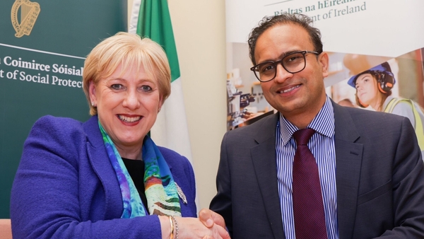 Minister for Social Protection, Heather Humphries photographed with TCS Country Head of Ireland, Deepak Chaudhari,