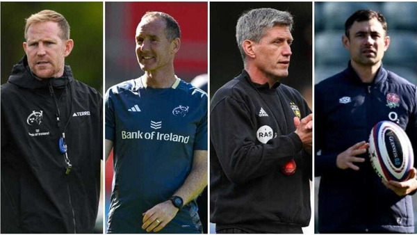 Mike Prendergast, Ian Costello, Ronan O'Gara and Felix Jones