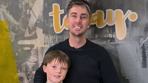 Kevin Aherne and his son