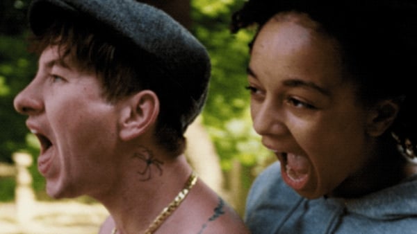 Barry Keoghan as Bug and Nykiya Adams as Bailey in Bird