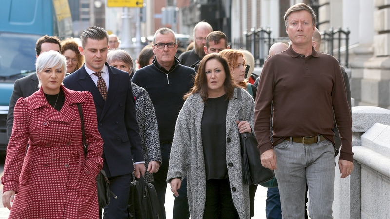 The Creeslough Family Support Group met with three Government ministers today to push for a public inquiry into the explosion (pics: RollingNews.ie)