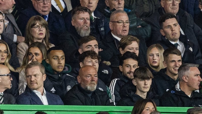 Adam Idah watches win over Dundee with Celtic team-mates