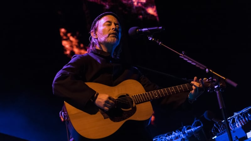 Thom Yorke (pictured during his first show at Melbourne's Sidney Myer Music Bowl on Tuesday 29 October) subsequently returned to the stage to play his final song