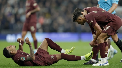 Savinho (L) is Manchester City's latest injury victim