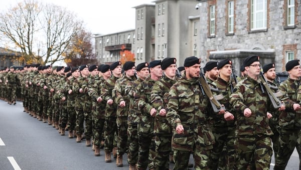 Members of the 125th Infantry Battalion at Custume Barracks, Athlone, ahead of deployment to Lebanon (Pic:Rolling News)