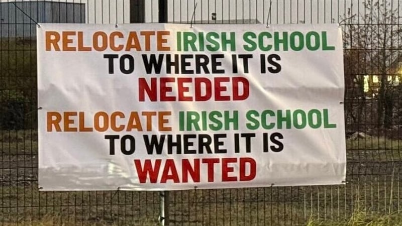 It appeared at the proposed site of Bunscoil na Seolta at Montgomery Road, east Belfast