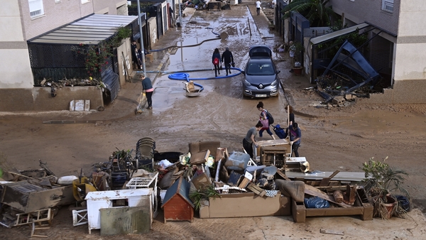 A residential area in the Spanish town of Alfafar devastated by the floods