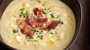 Potato, leek and bacon soup show image