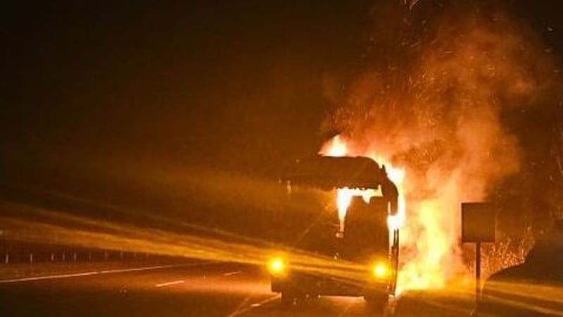 All passengers were evacuated and transported to an alternative bus (photo: Evin Hughes)