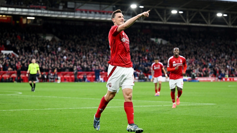 Chris Wood celebrates his Forest opener