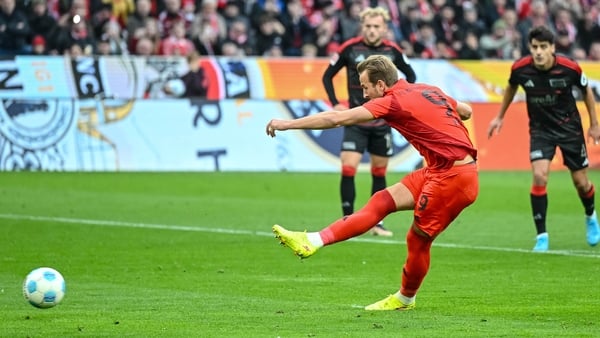 Harry Kane fires home a penalty for Bayern Munich