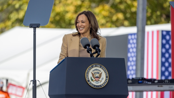 Kamala Harris spoke at a campaign rally in Atlanta, Georgia