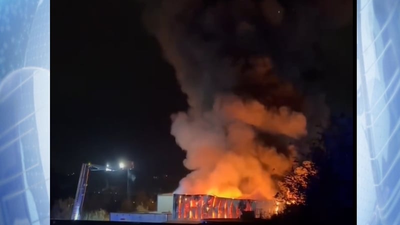 The alarm was raised after smoke and flames were seen coming from a unit (image: Cork City Fire Brigade)