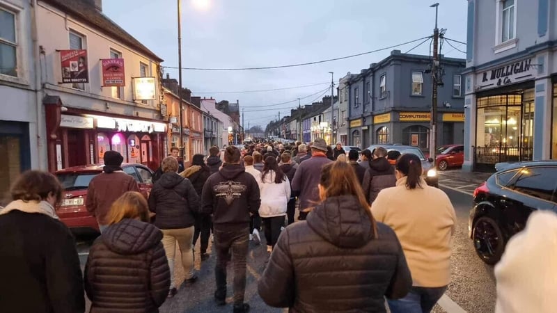 A demonstration was held in Ballaghaderreen last night following several incidents in the area