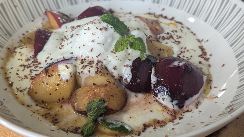 Mark Murphy's roast plum and apple, cardamom and orange yogurt: Today