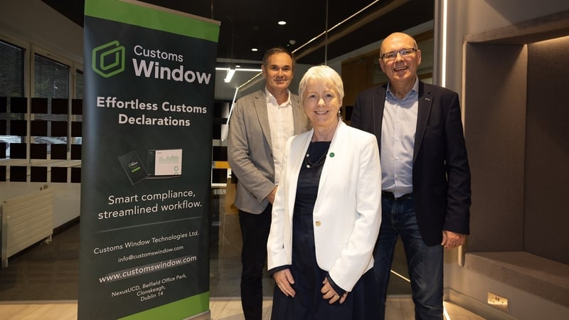 Brian Murphy, COO and co-founder of Customs Window Technologies, Anne Lanigan, Divisional Manager, Technology & Services, Enterprise Ireland and Johnny Dunne, CEO and co-founder of the company