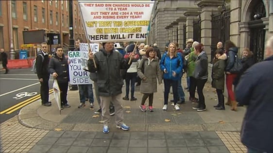 Water Charges Protests at Leinster House, Dublin (2014)