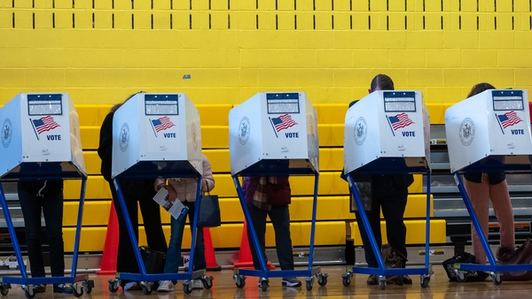 People in New York cast their votes in both the US presidential election and a measure on abortion rights