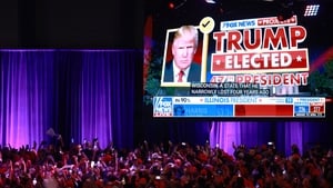 Republican events, like those in West Palm Beach, were full of excitement, with giant screens and a festive atmosphere.