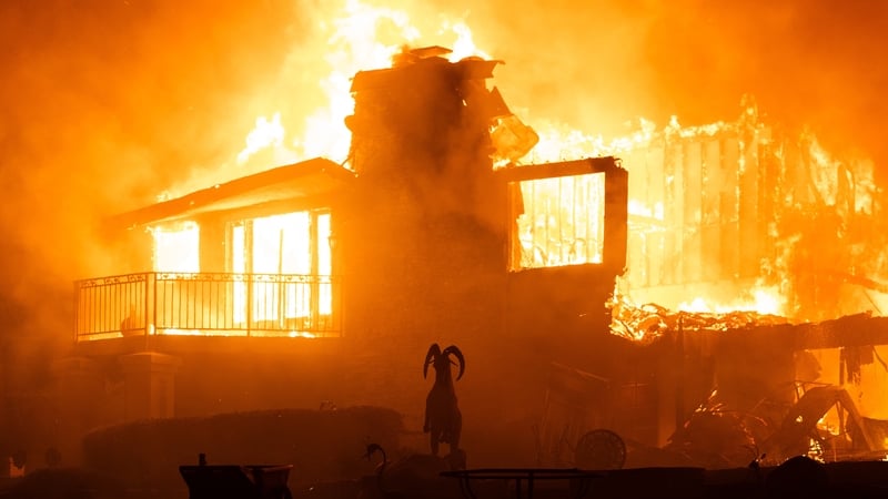 Flames engulf home in Moorpark, California