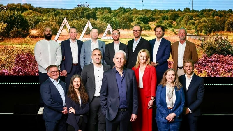 Past Accelerate Green participants pictured with Bord na Móna Chief Executive Tom Donnellan at the 2024 Accelerate Green conference.