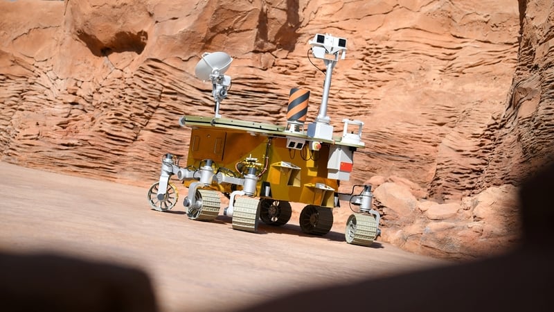A replica of the Chinese Zhurong rover