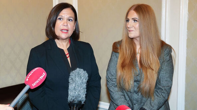 Mary Lou McDonald with party colleague Janice Boylan at the launch of her Dublin Central constituency campaign (Pic: RollingNews.ie)