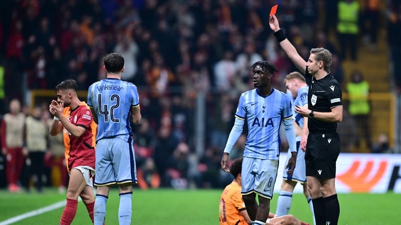 A mixed night: Will Lankshear saw red after breaking his Spurs duck