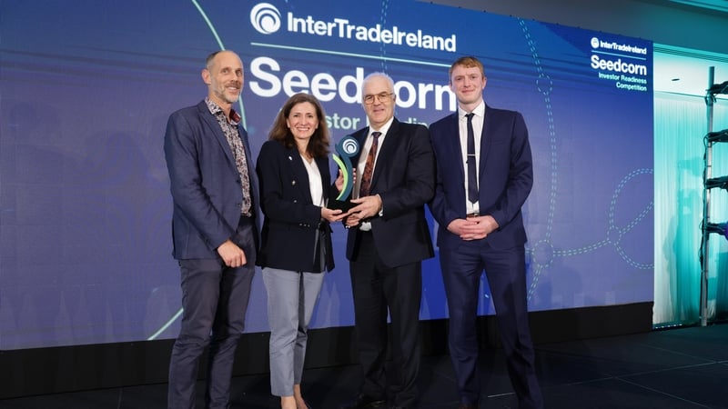 Bruce Murphy, Chief Scientific Officer at Plio Surgical, Cristina Purtill, CEO of Plio Surgical, Richard Kennedy, Chairman InterTradeIreland & Stephen Johnson Barker, Engineer at Plio Surgical.