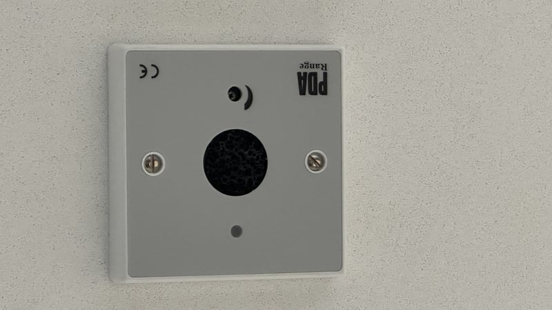 Ceiling device in one of the third floor rooms used by legal practitioners in the Cork Courthouse complex