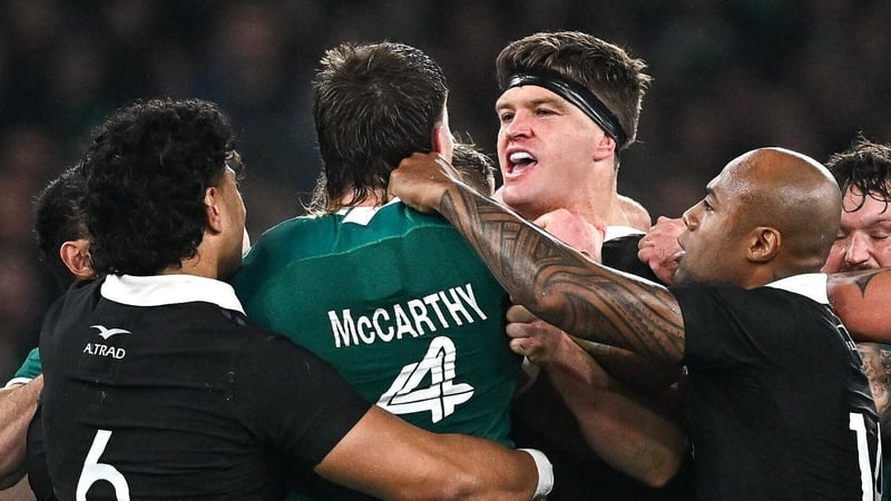 Scott Barrett squares up to Joe McCarthy