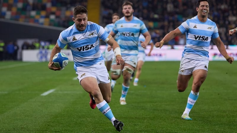 Santi Cordero scored Argentina's fifth try