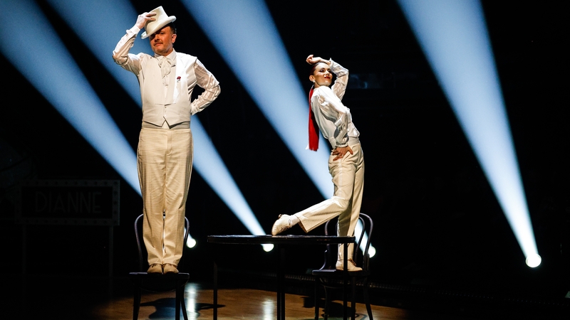Chris McCausland and Dianne Buswell perform dancing with a blackout moment on Strictly Come Dancing