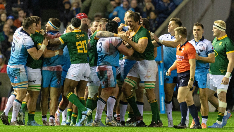 Players from Scotland and South Africa square up at Murrayfield