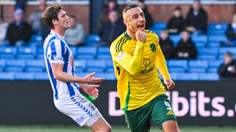 Adam Idah celebrates after Callum McGregor's goal