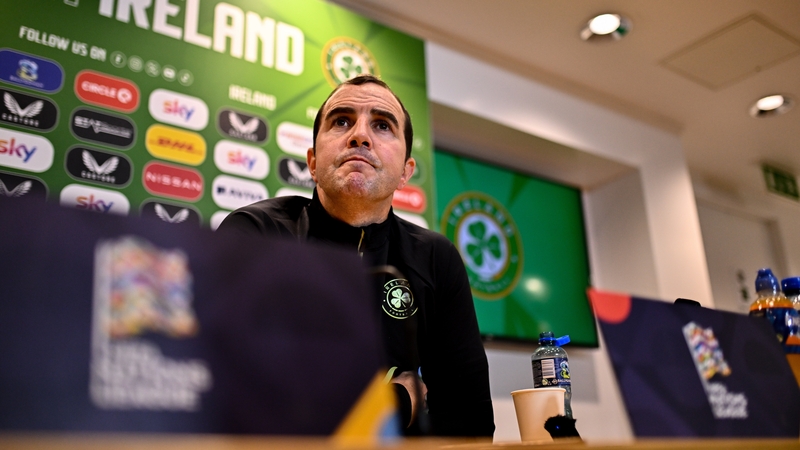 John O'Shea speaking to the media on Monday after training